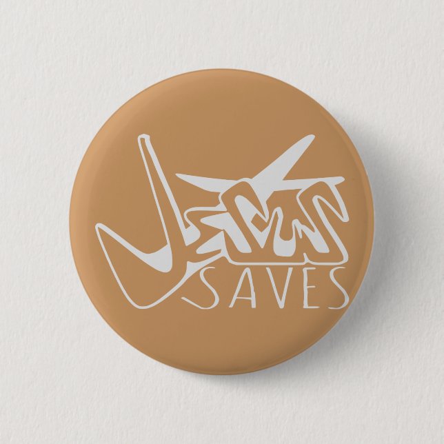 JESUS SAVES GRAFFITI KNAPP (Framsida)