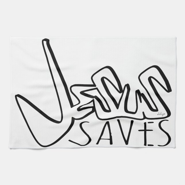 JESUS SAVES GRAFFITI KÖKSHANDDUK (Horisontell)