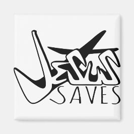 JESUS SAVES GRAFFITI MAGNET