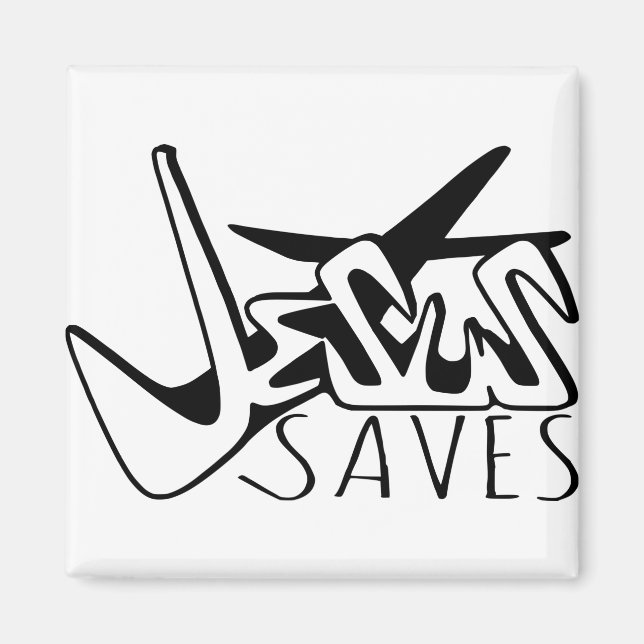 JESUS SAVES GRAFFITI MAGNET (Framsidan)