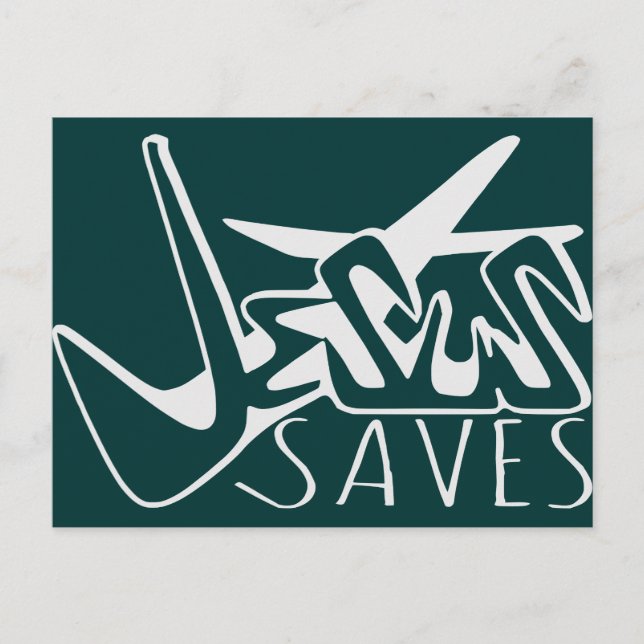 JESUS SAVES GRAFFITI VYKORT (Framsida)