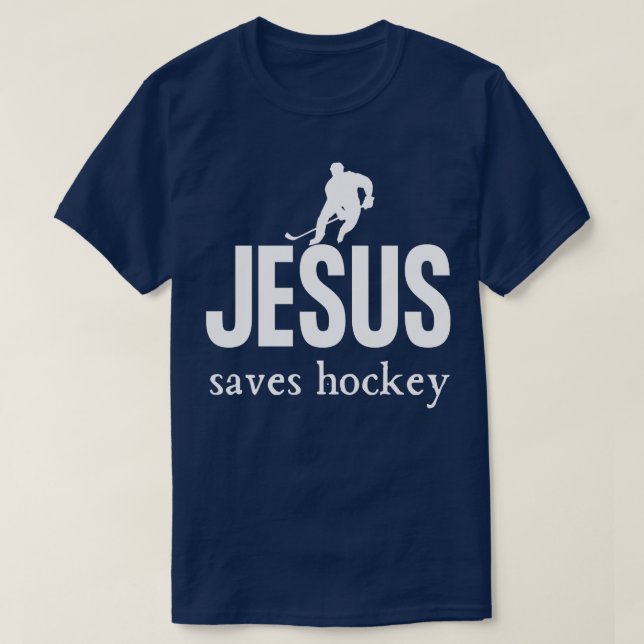 Jesus Saves Hockey T Shirt (Design framsida)