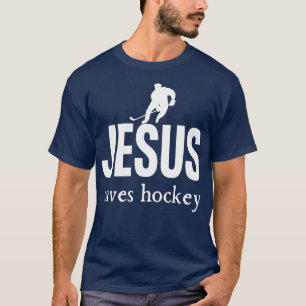 Jesus Saves Hockey T Shirt