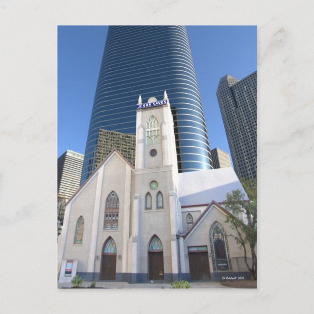 Jesus Saves Houston Vykort (Framsida)