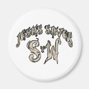 Jesus Saves i Ord Magnet