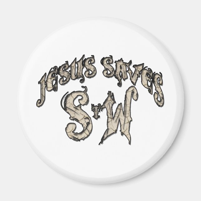 Jesus Saves i Ord Magnet (Framsidan)