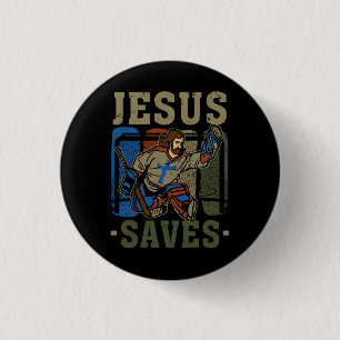 Jesus Saves Ice Hockey Goalie Sport Religiösa Chri Knapp
