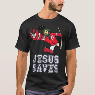 Jesus Saves Ice Hockey Goalie Sport Religiösa Chri T Shirt