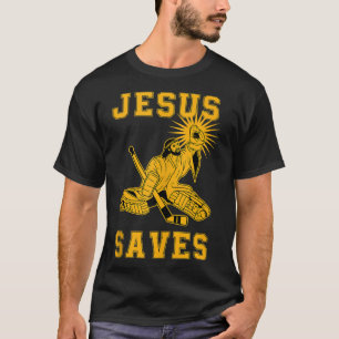 Jesus Saves Ice Hockey Goalie Sport Religiösa Chri T Shirt