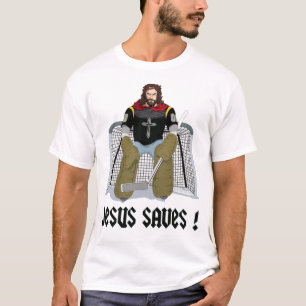 Jesus Saves Ice Hockey T Shirt