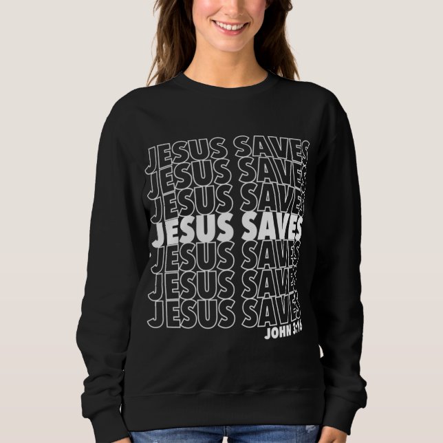 Jesus Saves John 3 16 Christian Design T Shirt (Framsida)