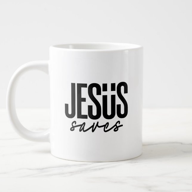 JESUS SAVES JUMBO MUGG (Vänster)