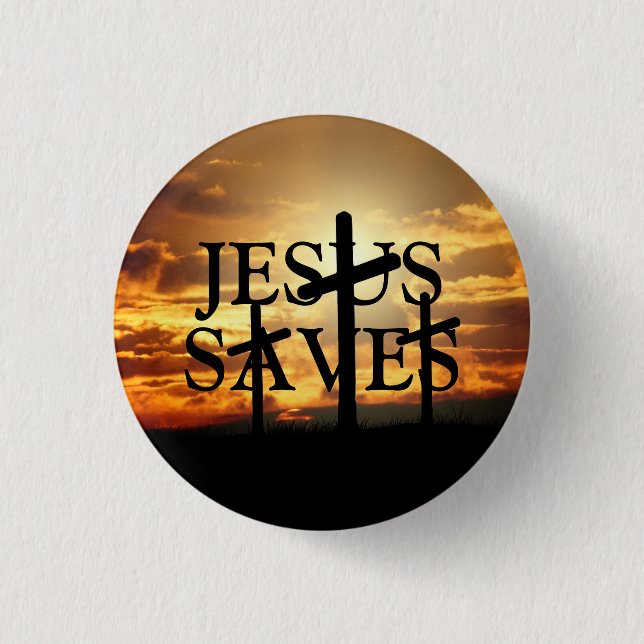 Jesus Saves-knapp Knapp (Framsida)