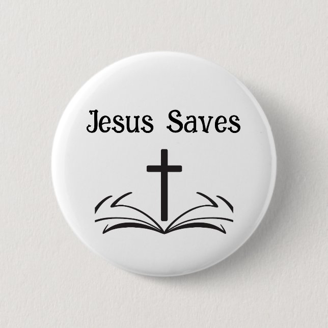 Jesus Saves-knapp Knapp (Framsida)