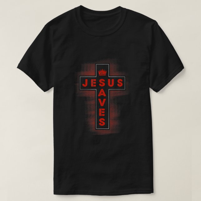 Jesus Saves Kor Krona T Shirt (Design framsida)