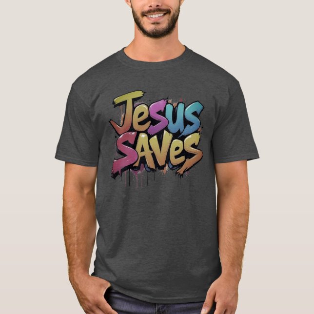 Jesus Saves T Shirt (Framsida)