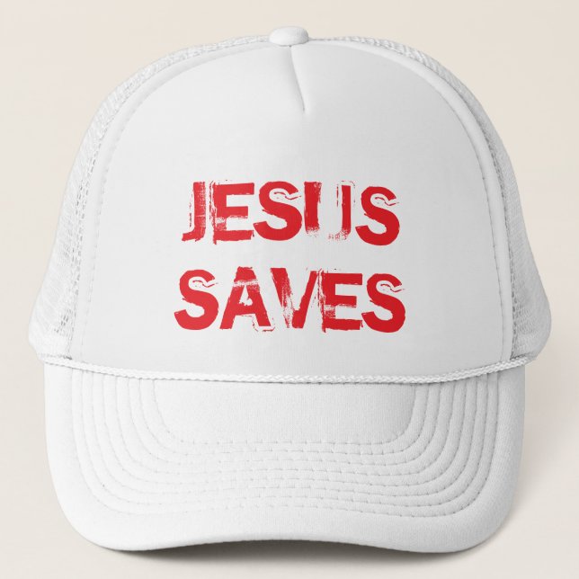 JESUS SAVES TRUCKERKEPS-WHITE KEPS (Framsida)