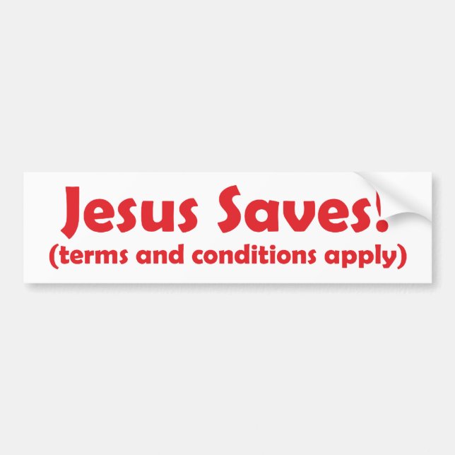 Jesus Saves - villkor och villkor gäller Bildekal (Framsidan)