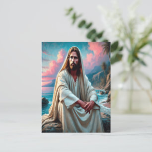 Jesus Savior by Shore in Quiet Reflection Vykort