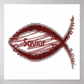 Jesus Savior Fish Symbol Poster