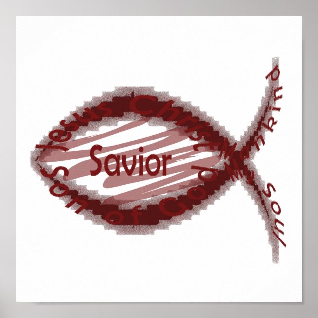 Jesus Savior Fish Symbol Poster (Framsidan)