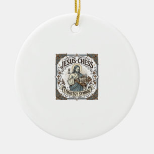 Jesus Schackstrategi Symbol Jesus Schackstrategi C Julgransprydnad Keramik
