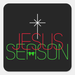 Jesus Season Fyrkantigt Klistermärke