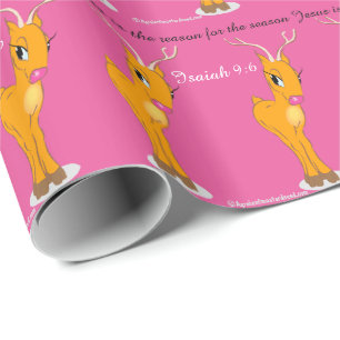 Jesus Season Girl Reindeer Presentpapper