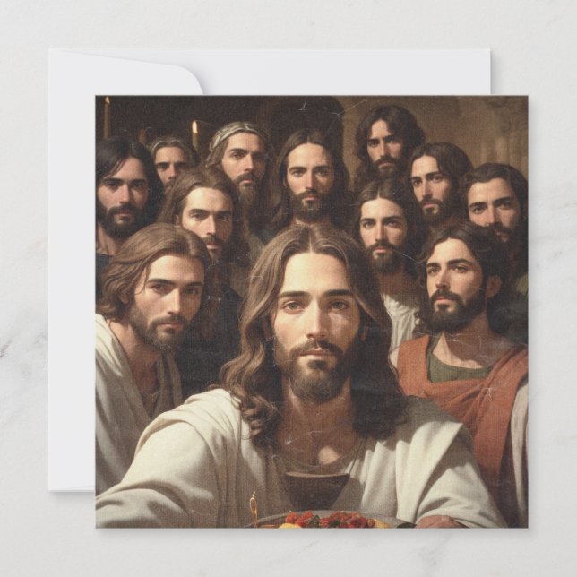 Jesus selfies med 12 apostlar kort (Framsida)