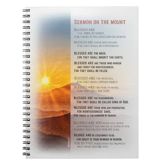 Jesus Sermon på berget - Matthew 5 Anteckningsbok (Framsidan)