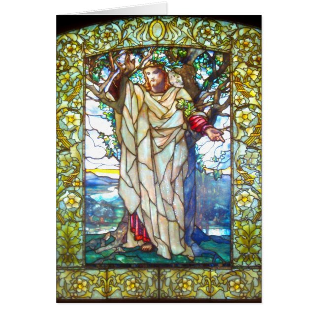 Jesus sermon på monteringen - fastslitet glas hälsningskort (Framsidan)