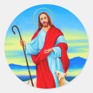 Jesus shepherd-dekalen runt klistermärke