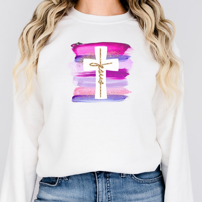 Jesus Shirt Brush Strokes Christian Sweatshirt T Shirt (Skapare uppladdad)