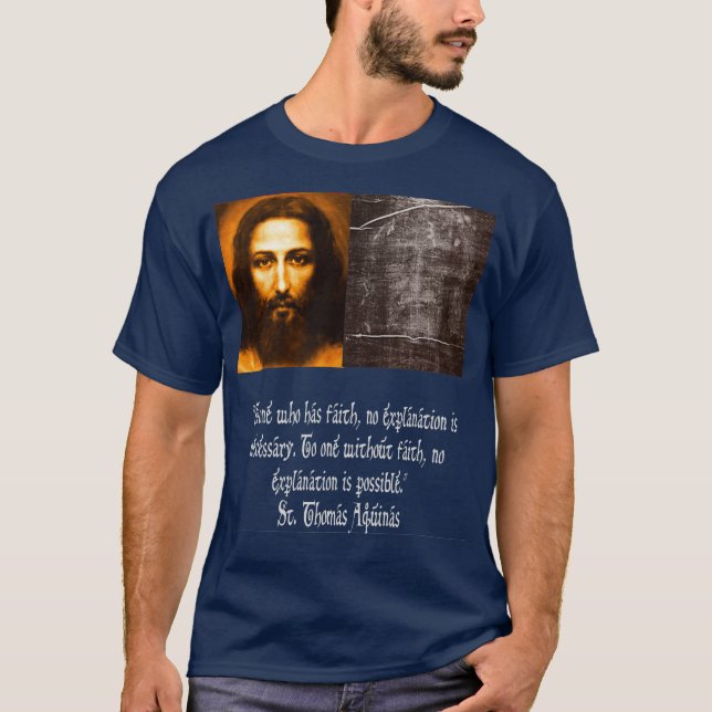 Jesus Shroud av Turin Mandylion Heliga Ansikte St. T Shirt (Framsida)