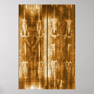 Jesus Shroud of Turin Negativ Image Front & Back Poster