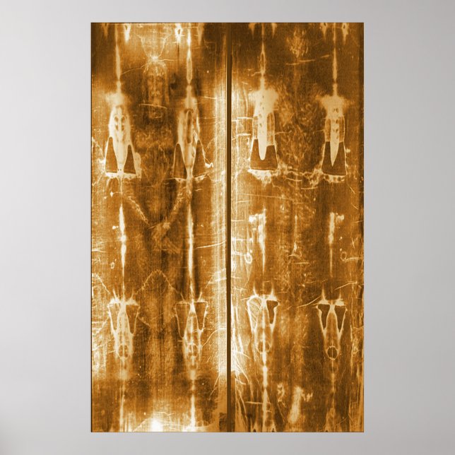 Jesus Shroud of Turin Negativ Image Front & Back Poster (Framsidan)