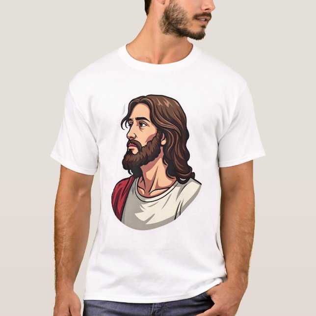 Jesus Sidoprofil Vintage Gravyr Tee 2 (Framsida)