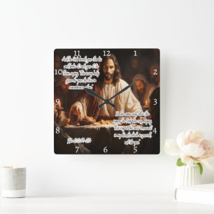 Jesus: Sista levern, kropp, blod Fyrkantig Klocka