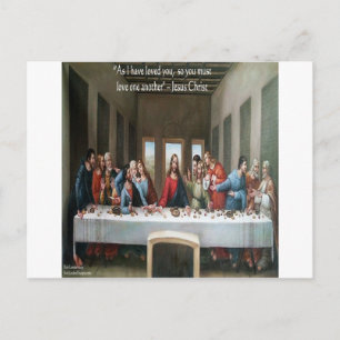 Jesus @ Sista måltiden "Älska varandra" Citat Vykort
