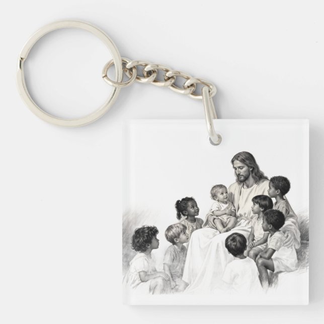 Jesus sitter med barn (Framsidan)