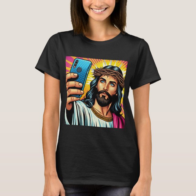 Jesus själfie t-shirt! t shirt (Framsida)