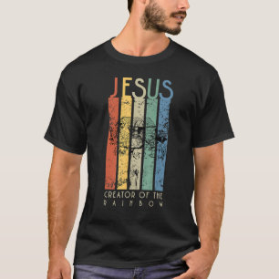 Jesus skaparen av regnbågen Noah och Ark T Shirt