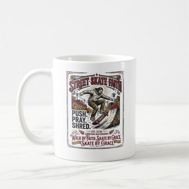 Jesus Skate Longboard Tröja Kristna Kaffemugg (Vänster)