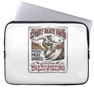 Jesus Skate Longboard Tröja Kristna Laptop Fodral
