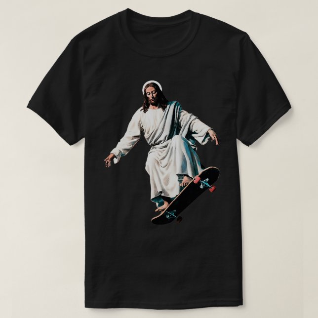 Jesus Skateboard Jesus Skateboarding T Shirt (Design framsida)