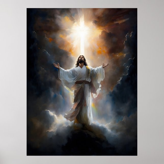 Jesus skjuter mot himlen poster (Framsidan)