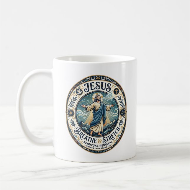 Jesus sköna rörelse Wellness Tröja Tro baserad D Kaffemugg (Vänster)