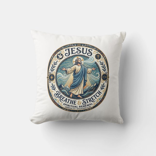 Jesus sköna rörelse Wellness-tröja trobaserad D Kudde (Framsida)