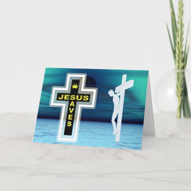 Jesus skonar korsfären bild helgkort (Framsida)