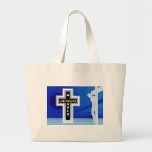 Jesus skonar korsfären bild jumbo tygkasse